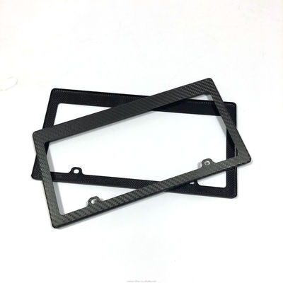 Cuatro agujeros placa de licencia de fibra de carbono soporte de cubierta de la placa de licencia del coche marco