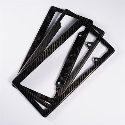 Cuadro de placa de licencia de fibra de carbono a medida Blanco Negro Twill Brillante Lujo a medida 32 * 16