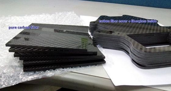 Fibra de carbono aspecto de la placa de fibra de vidrio mezclado 1 mm